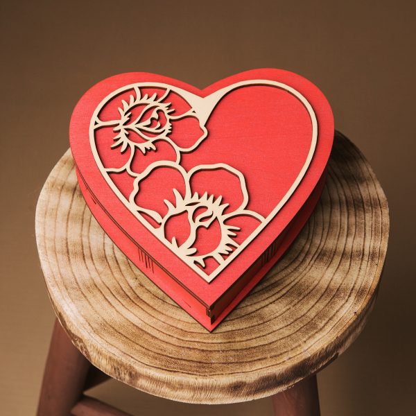 Cutie cadou in forma de inima - Alege dintr-o gama larga de cuti lemn, cuti cadou, cuti de lemn, cutie pentru cadou